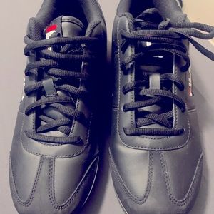 Women’s Fila, size 9 1/2, black..red…white